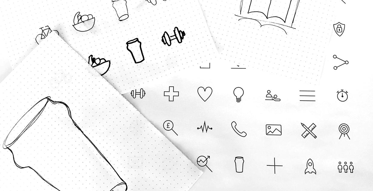Early icon ideas and sketches
