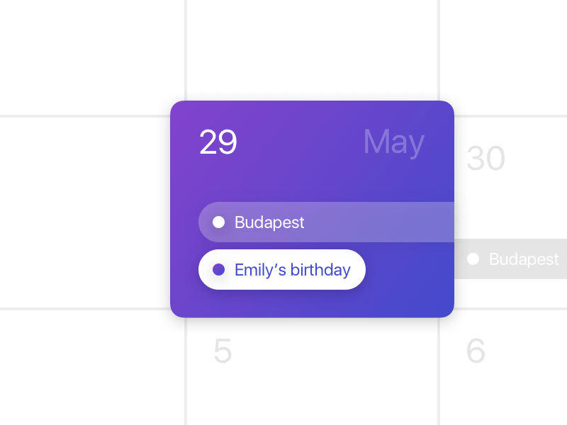 Purple calendar event