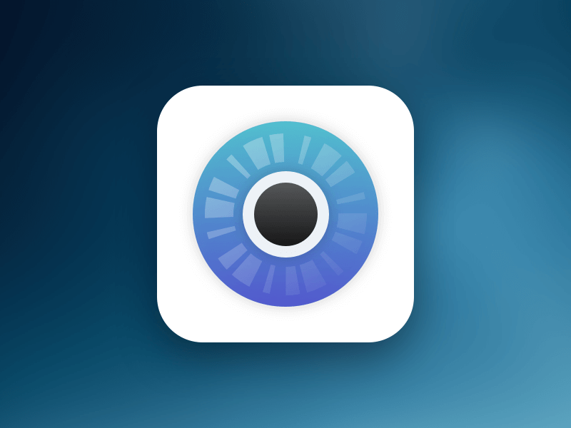 Blue radial gradient eye app icon